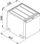 Sistem për ndarjen e plehrave Franke Cube 40, me nxjerrje automatike, 28L 2x14L, gri