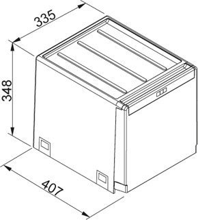 Sistem për ndarjen e plehrave Franke Cube 40, me nxjerrje automatike, 28L 2x14L, gri