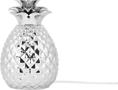 Lampë tavoline Beliani Pineapple, qeramike, me trup si ananas, ngjyrë argjend