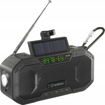 Radio emergjence Renkforce RF-CR-300, FM MW, Bluetooth solar, e zezë