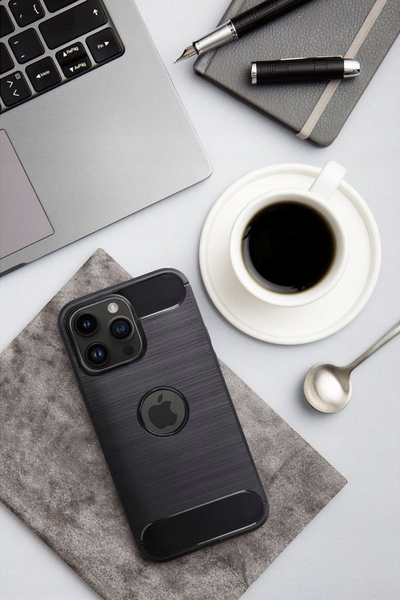 Këllëf telefoni OEM Carbon për iPhone 16 Plus, mbrojtës, i zi