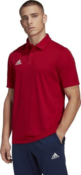 Bluzë polo për burra Adidas Entrada 22 H57489, poliester, Aeroready, e kuqe