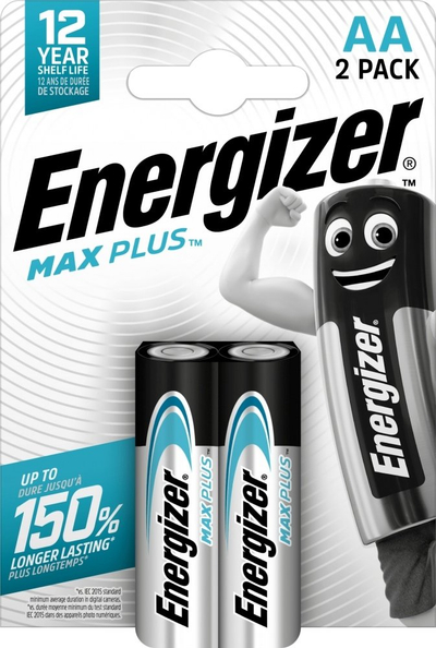 Bateri alkaline Energizer Max Plus AA, pako me 2 copë