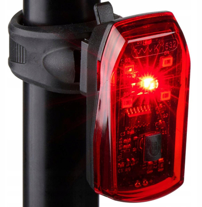 Dritë e pasme biçiklete Dunlop, 5 LED, me STOP, e kuqe