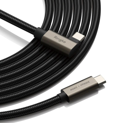 Kabllo USB C Ringke 3.2 Gen 2x2, PD 240W, 2m, e zezë
