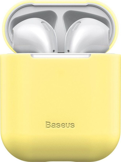 Kuti silikoni Baseus Little Box për AirPods, mbrojtëse, e verdhë