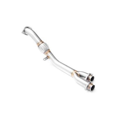 Tub shkarkimi downpipe FMIC BMW E39 M57 525D 530D, diametër 63.5mm, çelik inox, argjendtë