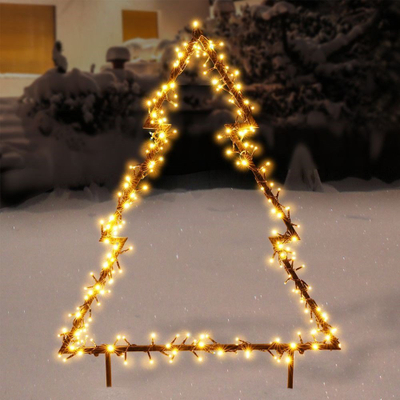 Pemë dekorative metalike Luminous Outdoor, 175 LED, 75cm, e zezë