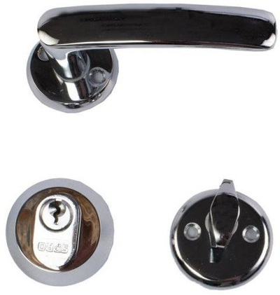 Сет рачки за врата S-Pro K27, цилиндар WC 16mm, сјаен хром