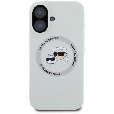 Маска за телефон Karl Lagerfeld KLHMP16SSKCHTCE, течен силикон, MagSafe, за iPhone 16 6.1", беж