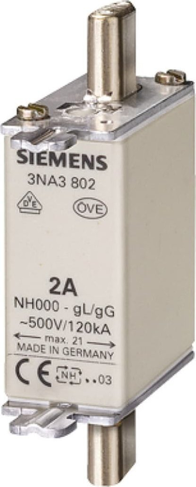 Siguresë NH Siemens 3NA3822, 63A gG, 500V, standarde