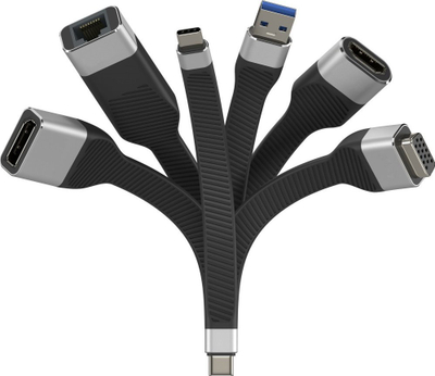 Kabllo USB Techly ICOC-USBC-FL-U4, USB4 Gen 2x2, 0.12m, e zezë