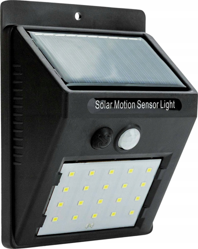 Lampë muri me diell Vergionic Solar Motion Sensor Light, LED, me sensor lëvizje, e zezë