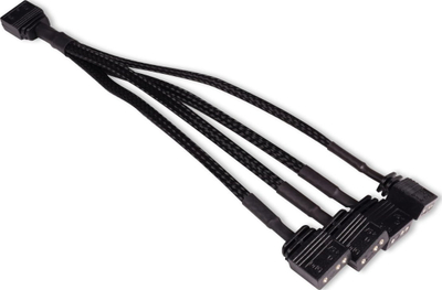 Кабел раздвојувач Alphacool Y-Splitter ARGB, 3-пин во 4x 3-пин, 15cm, црн