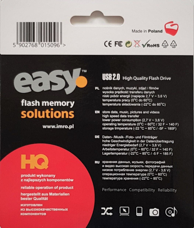 USB Imro Easy, 64GB, USB 2.0, e zezë