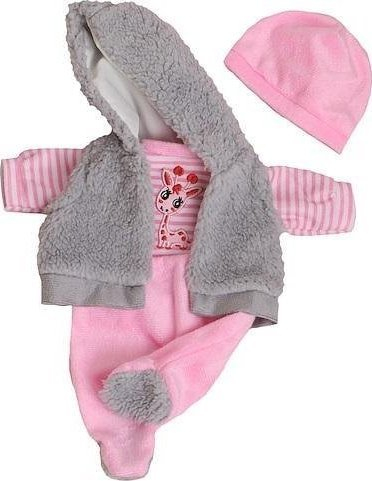 Veshje për kukull Smily Play, 32 cm, komplet, rozë me gri