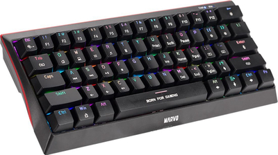 Tastierë gaming Marvo KG962EN B, mekanike Blue, 60%, me drita, e zezë