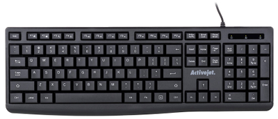 Тастатура Activejet K-3803S, USB, QWERTY, црна