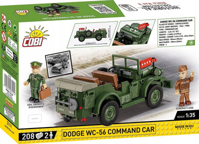 Set ndërtimi Cobi Dodge WC 56 Command Car, shkallë 1:35, edicion 80‑vjetori Normandi, shumëngjyrësh