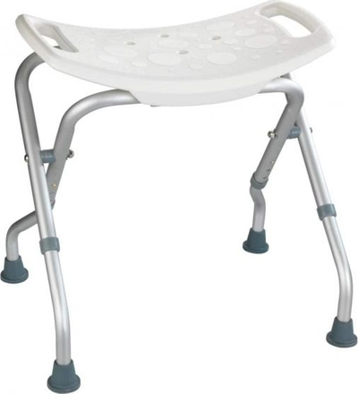 Stol dushi i palosshëm Wenko Secura, 53.5 x 44.5-48 cm, plastikë, i bardhë