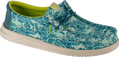 Këpucë burrash HeyDude Wally H2O Tropical, me tekstil, me taban të lehtë, blu tropikale