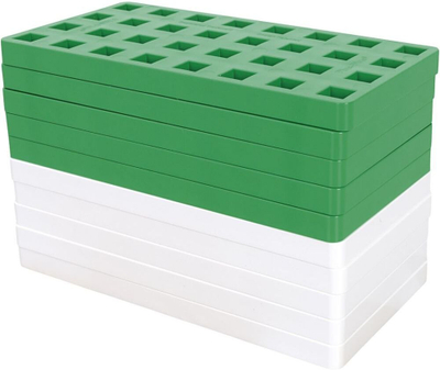 Базни плочи за градба Plus Plus BIG Baseplate Duo, сет 10 парчиња, зелена и бела