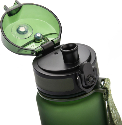 Shishe sporti Meteor 500 ml, tritan, me rrip dore, jeshile e errët