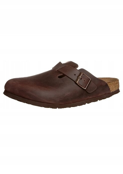 Sandale Birkenstock Boston, lëkurë nubuck, shollë ortopedike, kafe
