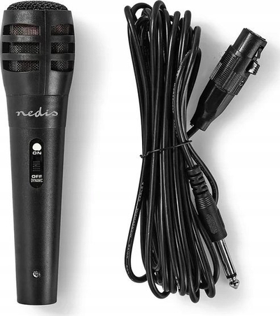 Mikrofon Durable Dynamic njëkahësh, 6.35mm edhe XLR, me kabllo 5m, i zi