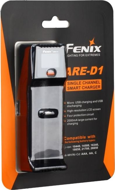 USB полнач Fenix ARE-X1 V2, за батерии 10440 14500 16340 18650 21700 26650, црн