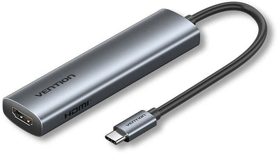 Doking stacion USB C Vention TGLHB, HDMI 4K, Power Delivery 100W, gri metal