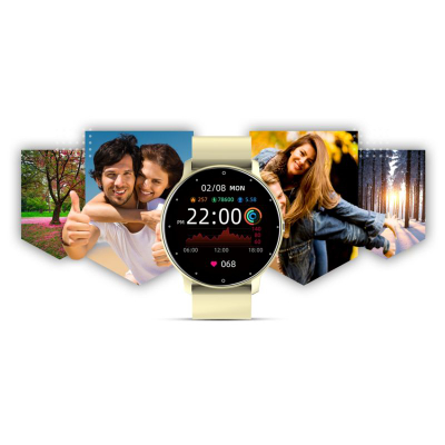 Smartwatch Giewont GW120-6, ekran me ngjyra, matje aktiviteti, ngjyrë ecru