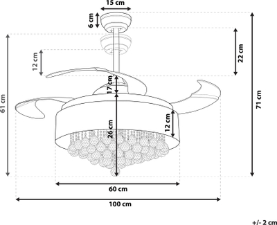 Ventilator tavani PEEL me dritë LED, me telekomandë, i bardhë