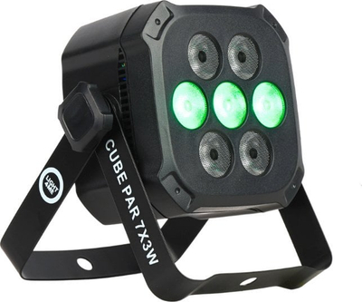 Reflektor LED Light4Me Cube Par 7x3W, RGB, me DMX, i zi