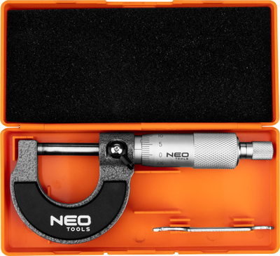 Mikrometër i jashtëm Neo Vernier Analog, 0 25 mm, 0.01 mm, argjendtë