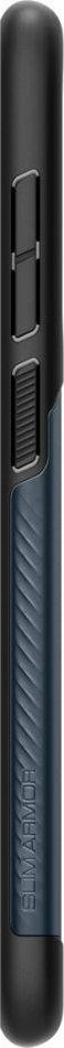 Kllëf telefoni Spigen Slim Armor për Samsung Galaxy S23 Plus, me këmbë mbajtëse, Metal Slate