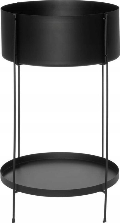 Метален сталак за цвеќиња 4Living Round, 37 cm, за дневна соба, црн