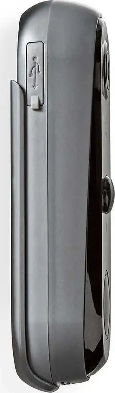 Kambanë dere me WiFi, Smart Video Doorbell, 1080p Full HD, kënd 180°, gri e zezë