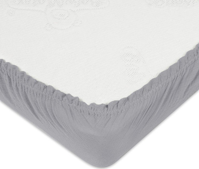 Çarçaf muslin me lastik MUSLIN, 90x190/200x25 cm, ngjyrë grafit