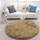 Tapet rrumbullak Strado Round Shaggy, 160x160 cm, 3.5 cm i trashë, bej i çelët
