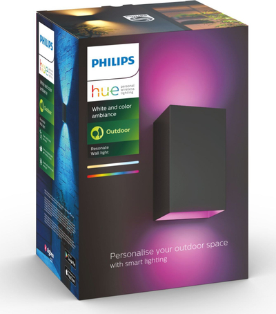 Llambë muri e jashtme Philips Hue Resonate, LED, IP44, e zezë