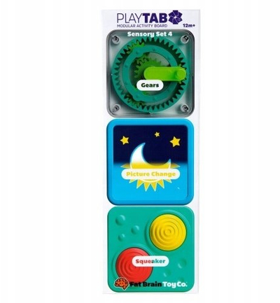 Lodër senzoriale Fat Brain PlayTab Tiles, set me 3 copë, magnetike, shumëngjyrëshe