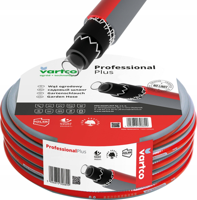 Zorrë kopshti Vartco Professional Plus, 1", 20m, gri e kuqe