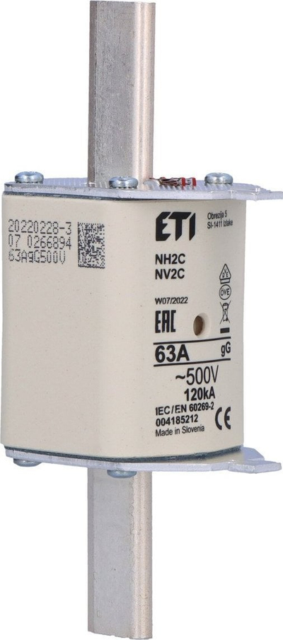 Siguresë ETI Polam NH2C gG, 63A, 500V