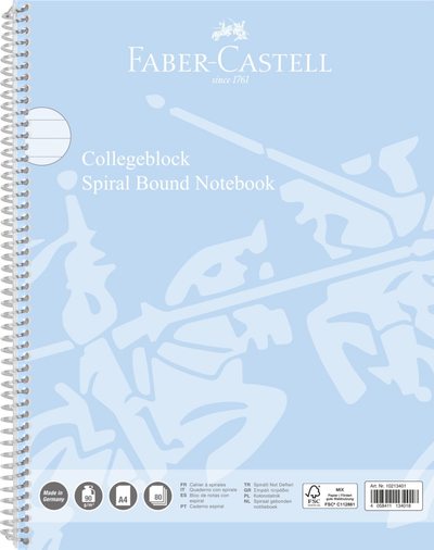 Fletore me spirale Faber Castell Spiral Notebook, A4, me vija, 80 fletë