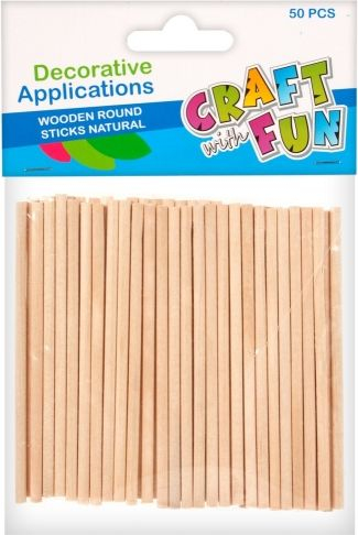 Shkopinjë dekorues Craft with Fun Pbh, 10cm, 50 copë
