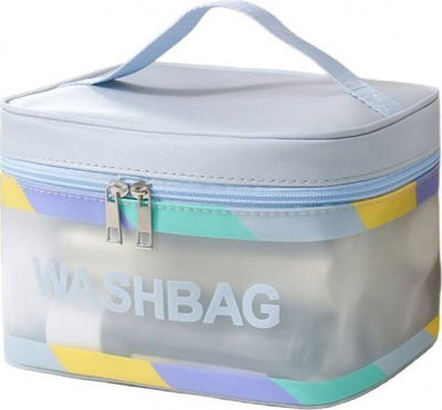 Çantë kozmetike Ecarla Washbag, madhësi e mesme, blu