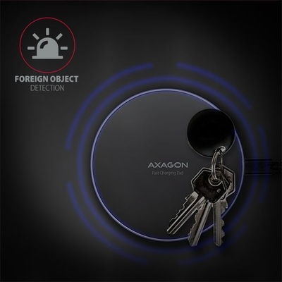 Bazë kariku per wireless AXAGON WDC-P10T, Qi 10W, micro USB, e zezë