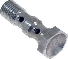 Vidë banjo dyfishe TurboWorks S.S Hose End AN3, 31mm, çelik inox, argjendtë