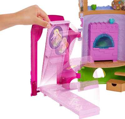 Set loje MGA Disney Princess Rapunzel Tower, me kukull Rapunzel, me kështjellë, shumëngjyrësh